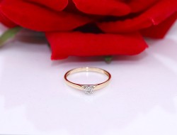 Złoty pierścionek p.585/1,31g z brylantem   ŁS