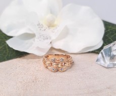 Złoty pierścionek z cyrkoniami  p.585/3,30g  al.14