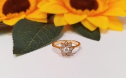 Złoty pierścionek p.583/3,44g Cyrkonie  al.14