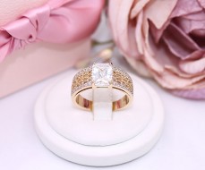 Złoty pierścionek p.585/6,82g - ażurowy front z cyrkoniami    ŁZ