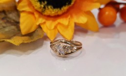 Złoty pierścionek p.585/1,91g Cyrkonie  al.14