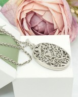 Srebrny łańcuszek z zawieszką sekretnikiem p.925 i p.800/24.05g   ŁS