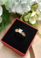 Zloty pierścionek p.585/2,23g Cyrkonia  al.14