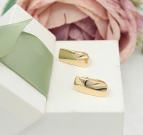 Złote kolczyki p.585/1,85g - gładkie blaszki    ŁS