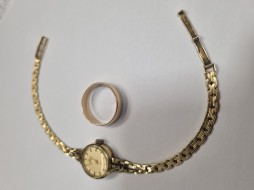 2 AUKCJA P468/2025 obraczka,  zegarek 16,66G/14K 
