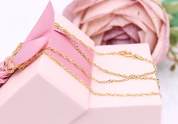 Złoty łańcuszek p.585/0,95g - splot Singapur  ŁZ