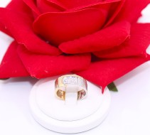 Złoty pierścionek/obrączka p.585/4,57g z brylancikami   ŁZ