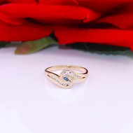 Złoty pierścionek p.585/2,18g z cyrkoniami i niebieskim kamieniem ŁS