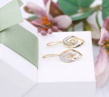 Złote kolczyki p.585/2,06g z cyrkoniami   ŁS