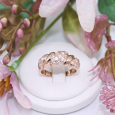 Złoty pierścionek p.585/3,46g z cyrkoniami