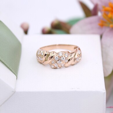 Złoty pierścionek p.585/3,46g z cyrkoniami