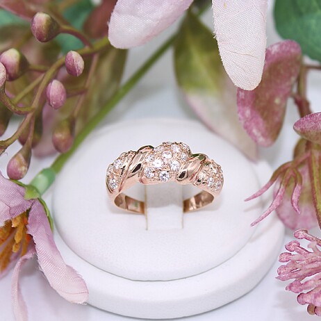 Złoty pierścionek p.585/3,46g z cyrkoniami