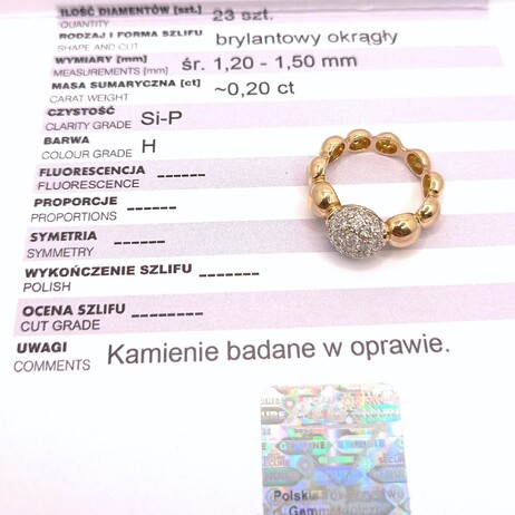 Złoty pierścionek p.585/4,04g PL