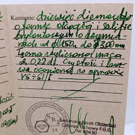 Złoty pierścionek p.585/1,83g PL