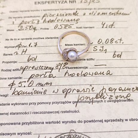 Złoty pierścionek p.585/2,50g PL