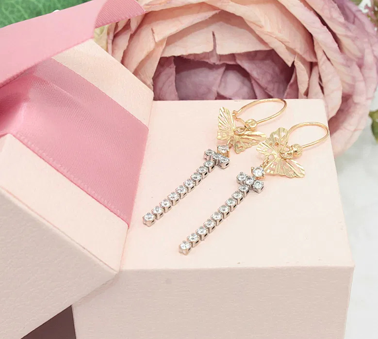 Złote kolczyki p.585/2,22g